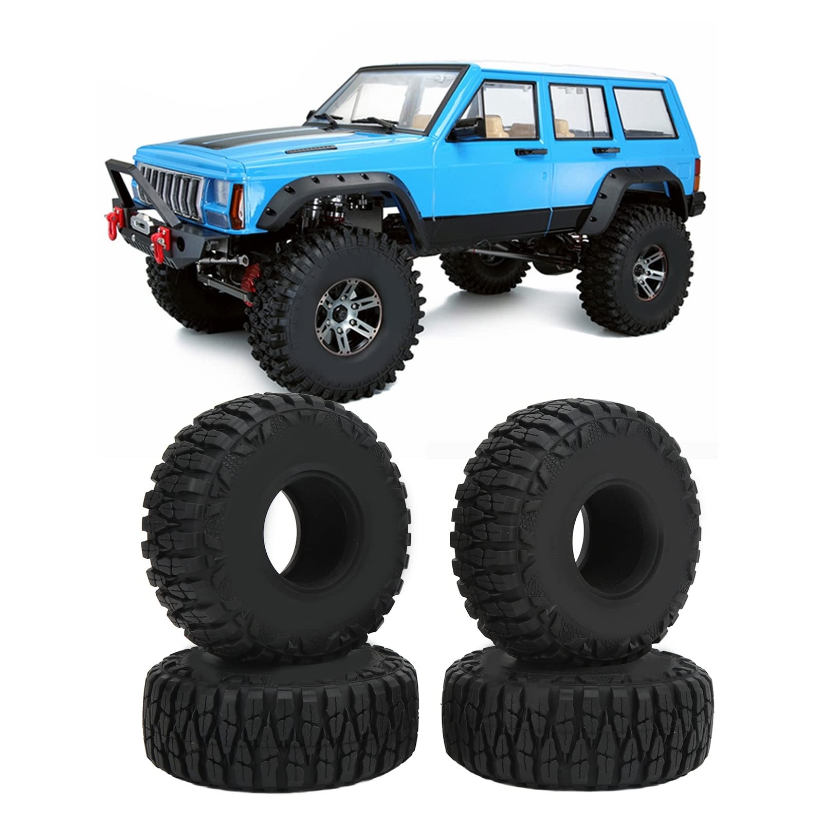 RC Crawler Opony 1,9 cala Wysoka wydajność gumowa opony zamienne dla Traxxas Hsp Axial SCX10 D90 HPI Black 4 szt.