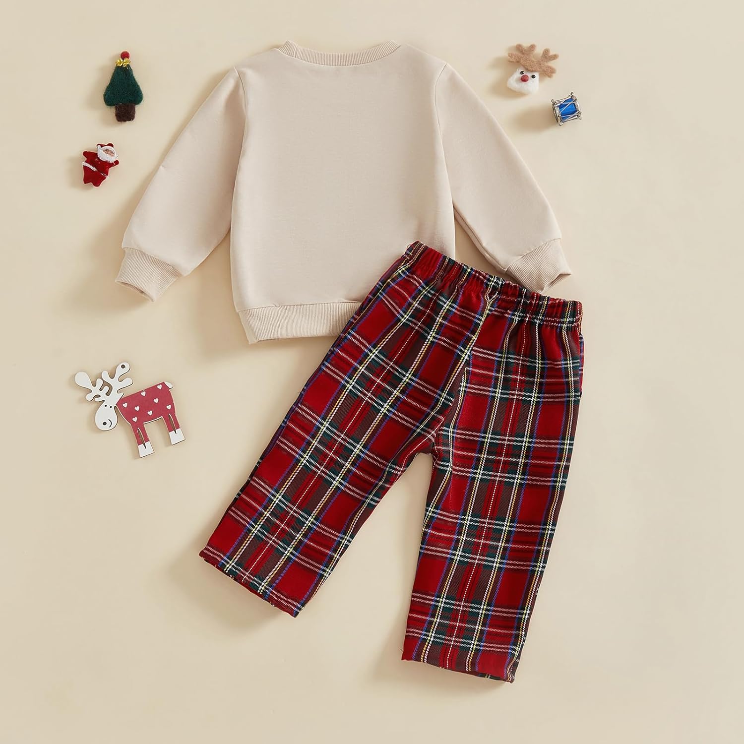 Toddler Baby Boy St. Patrick's Day Outfit Clover Crewneck Sweatshirt Long Sleeve Shirt Plaid Pants Spring Clothes - Image 6
