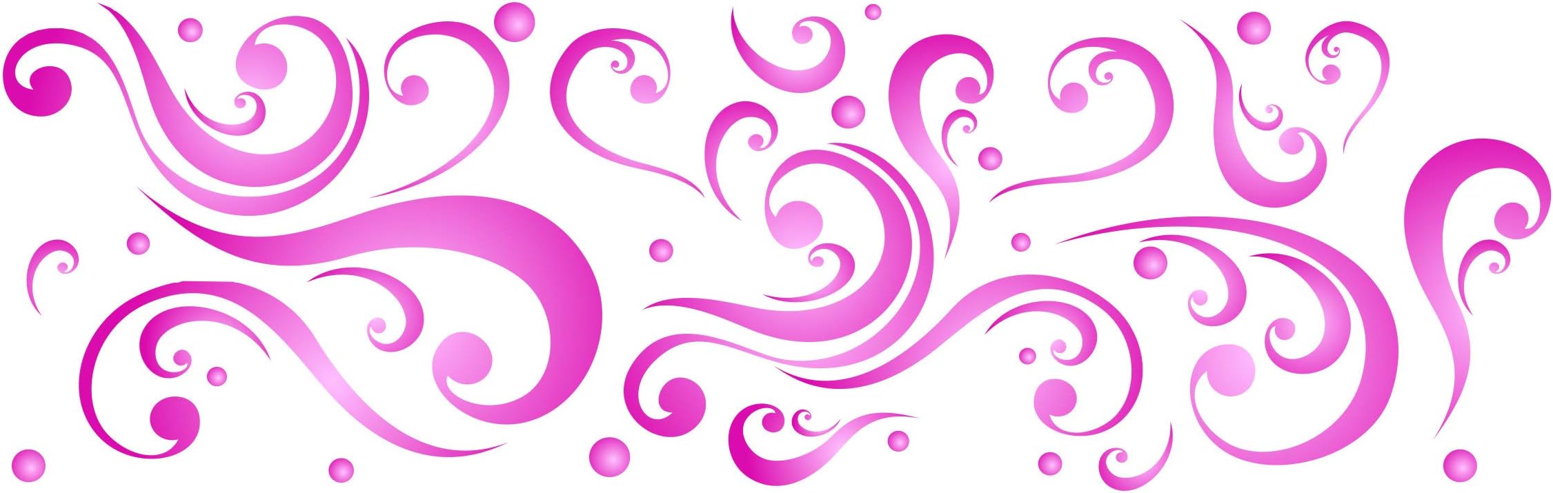 Abstract Scroll Stencil, 23 x 7.5 cm (S) - Classic Art Nouveau Deco Border Wall Stencils