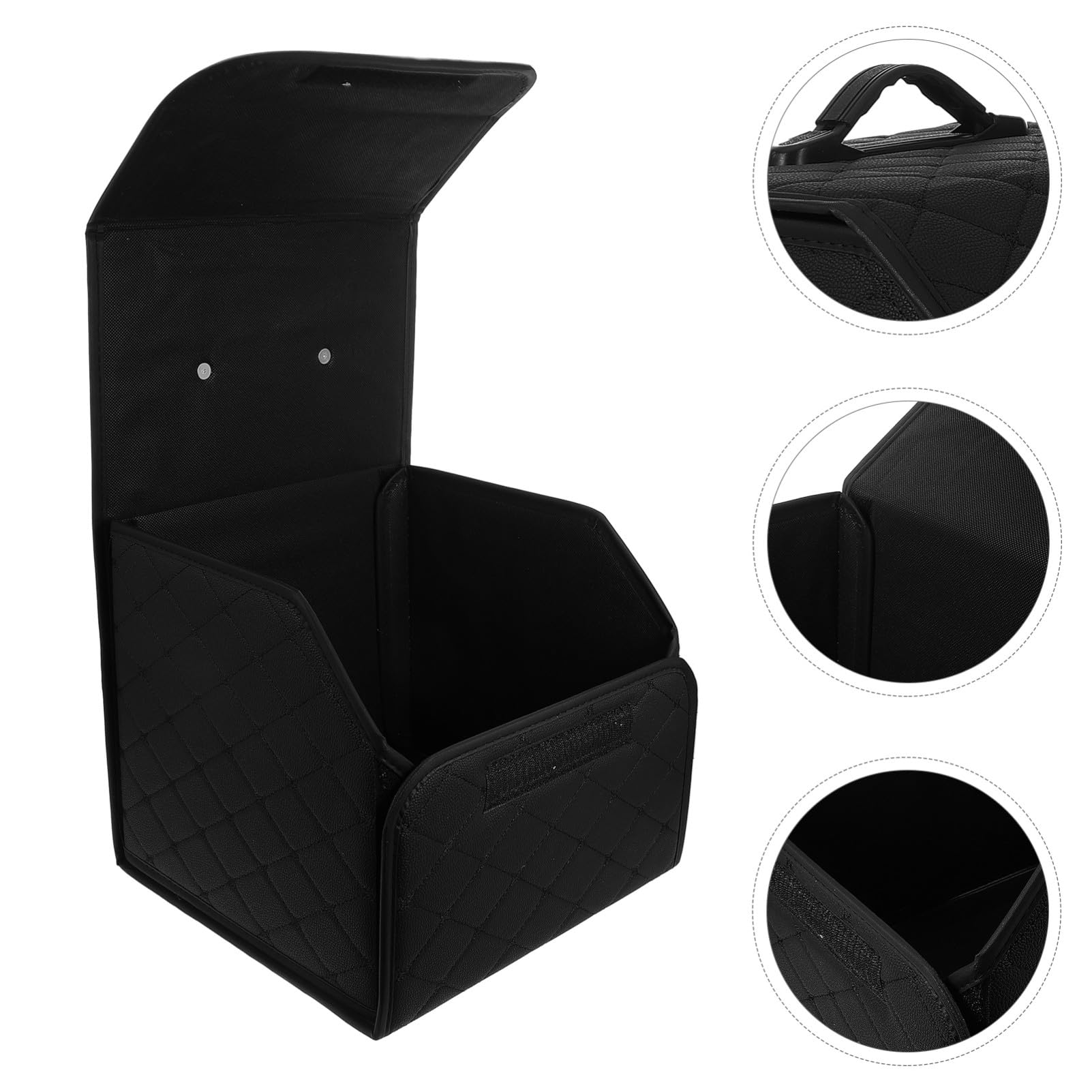 Organisateur Coffre Voiture Pliable Noir Petit Boîte Rangement Polyvalente pour Courses Outils et Accessoires Transport Facile avec Poignée Renforcée Voyages et Camping
