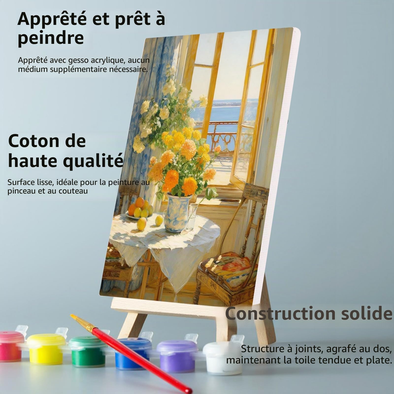 APACALI 10 pièces Toiles à Peindre, 30 x 40 cm Panneaux de Toile, Toile Peinture Blanche de Coton, Toile à Peindre Adaptées pour Peintures Acryliques, Peintures à l'huile, Gouache, Coton sans Acide
