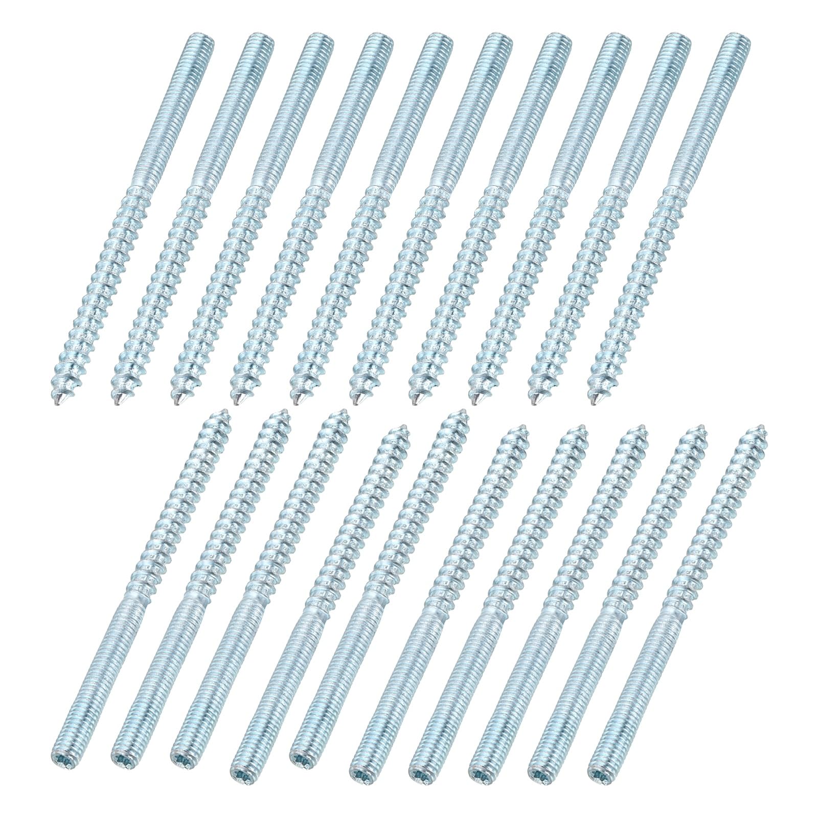sourcing map M6 Hanger Bolts, 3.54"(90mm) Length Double Headed Hanger Bolts 0.24"(6mm) Wood Dowel Screw Self-Tapping Threaded Rods Screw for Assembling Wood Furniture Joint, Pack of 20