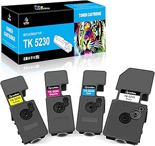 LeciRoba TK-5230 Replacement for Kyocera TK5230 TK-5220 TK5220 Toner Cartridges for Kyocera ECOSYS P5021cdn P5021cdw M5521cdn M5521cdw Toner (4-Pack ,1-Black,1-Cyan,1-Magenta,1-Yellow)