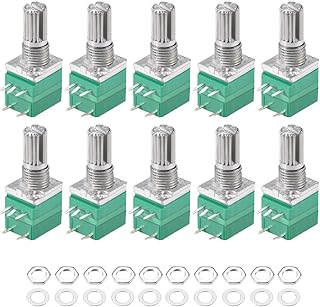 uxcell Potentiometer with Switch B50K Ohm Variable Resistors Single Turn Rotary Carbon Film Taper RV097NS 10pcs