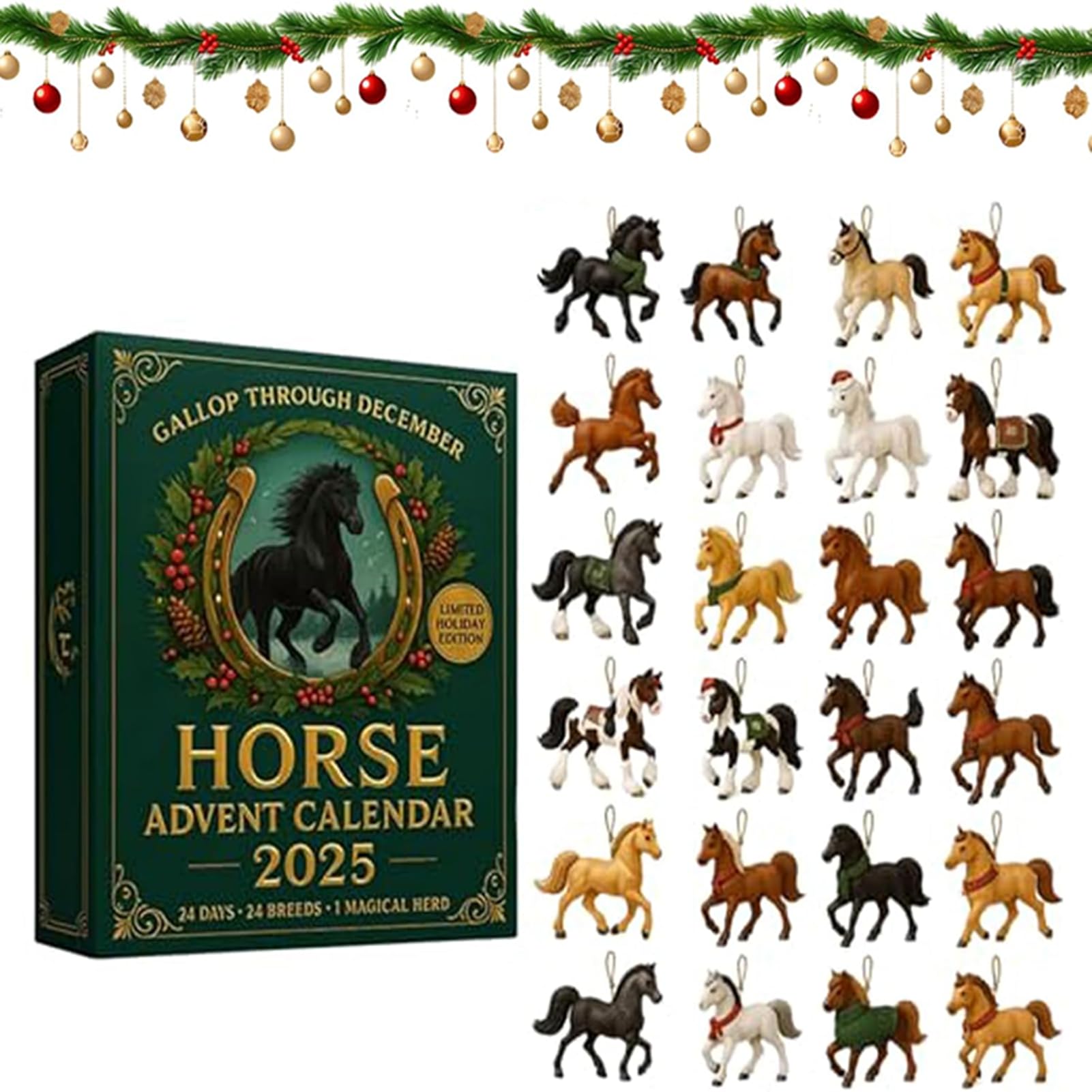 Amazon.co.jp: 馬のアドベントカレンダー 2025、24日間のクリスマス
