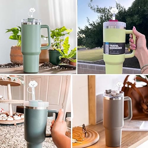 Miniatura 4 de 6 fundas de punta de pajita, a prueba de polvo, cubierta protectora suave de silicona reutilizable para pajitas de 0.4 pulgadas0.394 in