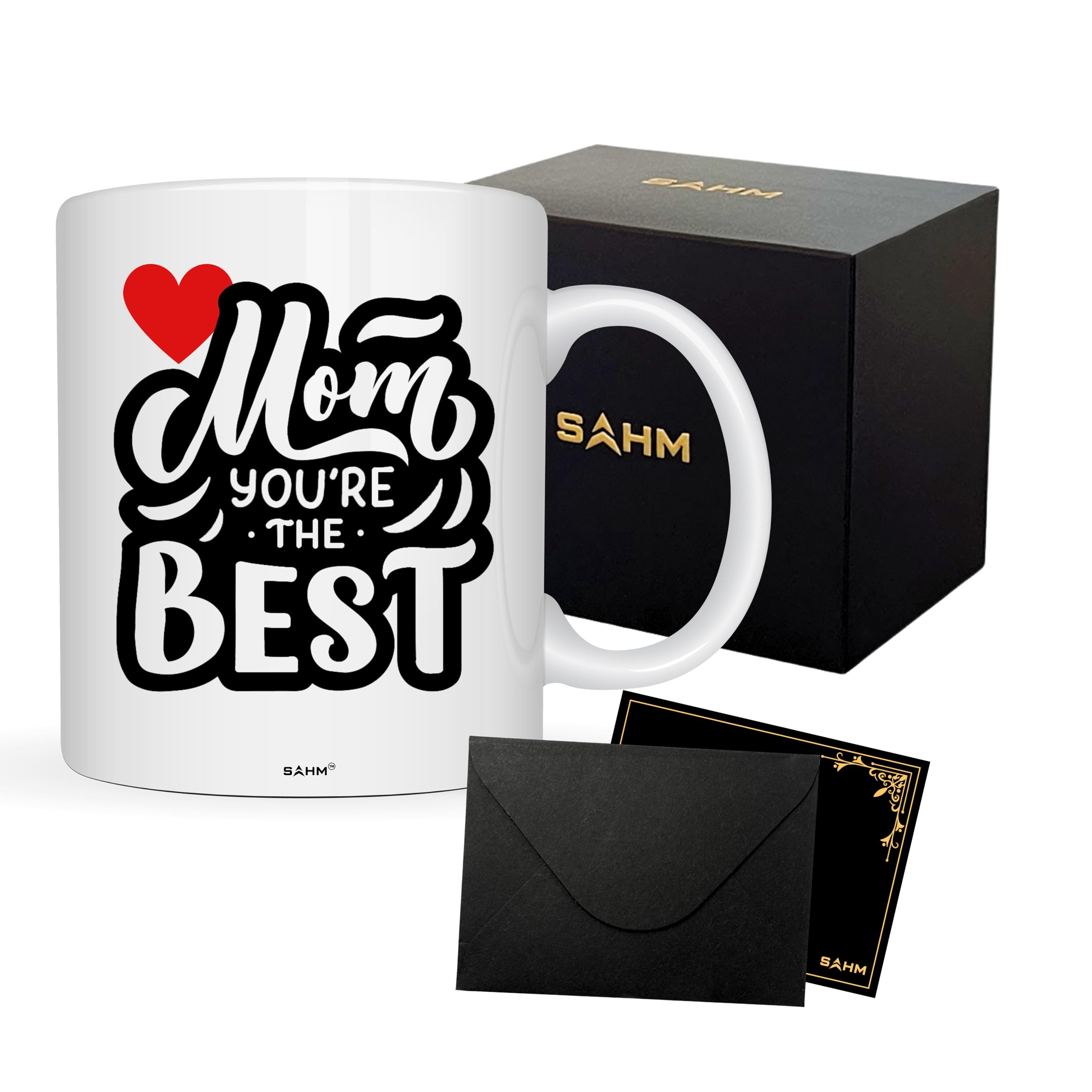 Mom You’re the Best Coffee Mug – Gift for Mom from Daughter or Son – 11oz Ceramic Cup in Gift Box – Mother’s Day, Birthday, Christmas