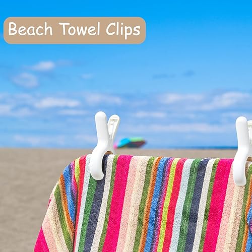 Miniatura 5 de Paquete de 6 alfileres de plástico para ropa con fuertes resortes antioxidantes, clips de toalla de playa resistentes, pinzas para ropa de
