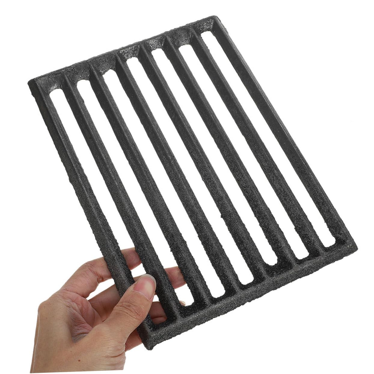 Griglia in ghisa resistente per barbecue e uso interno, design resistente all'usura, griglia spessa per caminetti e legna da ardere, perfetta per grigliare e cucinare