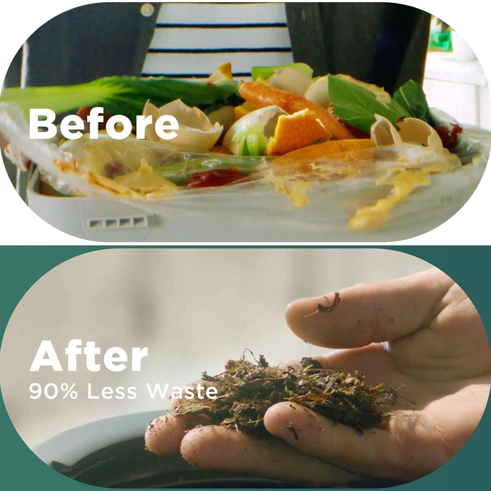 Compostiera Cucina Elettrica,Compostiera Banco Intelligente 2,5 Litri per Interni Inodore con Filtro al Carbone Sostituibile,Trasforma,Rifiuti Alimentari E Gli Scarti,Black