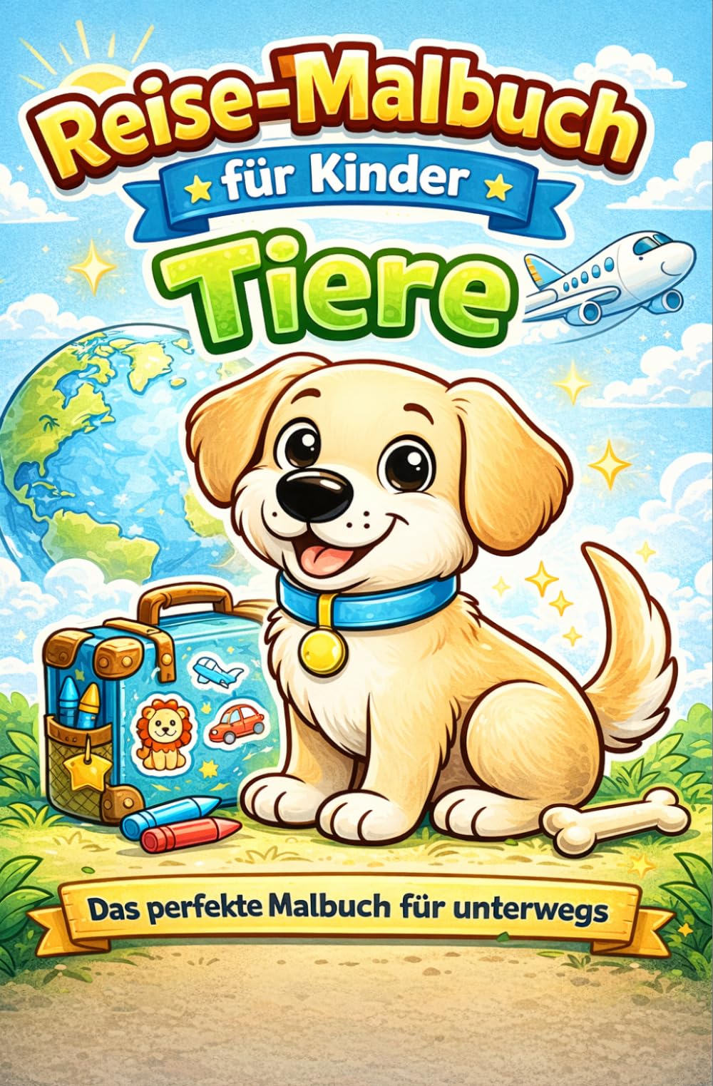 Reise-Malbuch für Kinder: Tiere – Für unterwegs: 20 Ausmalbilder für Auto, Flugzeug & Urlaub | Handliches Format | Beschäftigung ohne Bildschirm