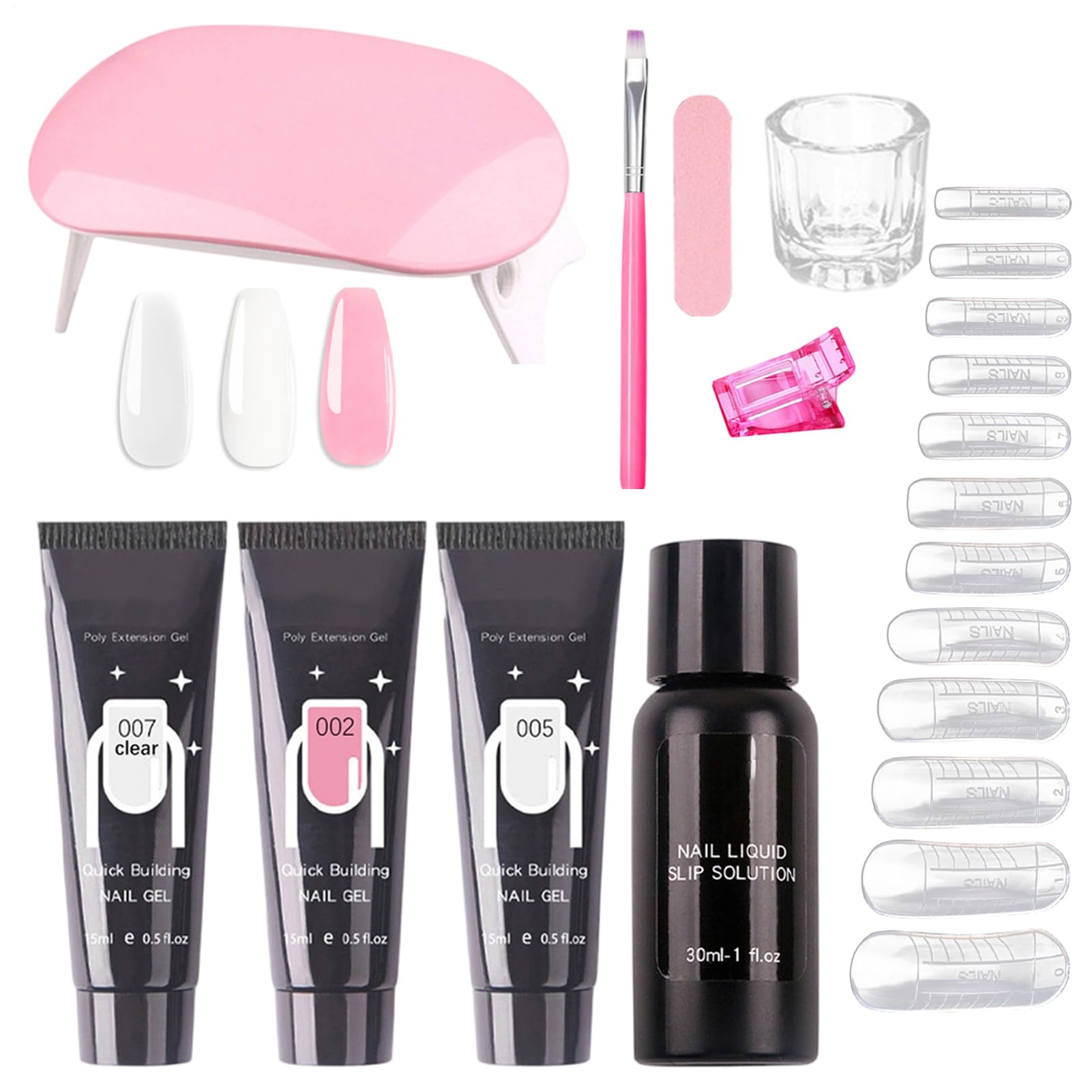 Kit Gel Per Unghie Poly - Kit Per Unghie Acrilico, Forniture Per Manicure Da 30 Ml, Set Per UnghieOly Per Manicure | Per Principianti Professionisti Amanti Della Bellezza Studenti Donne Signore Mogli