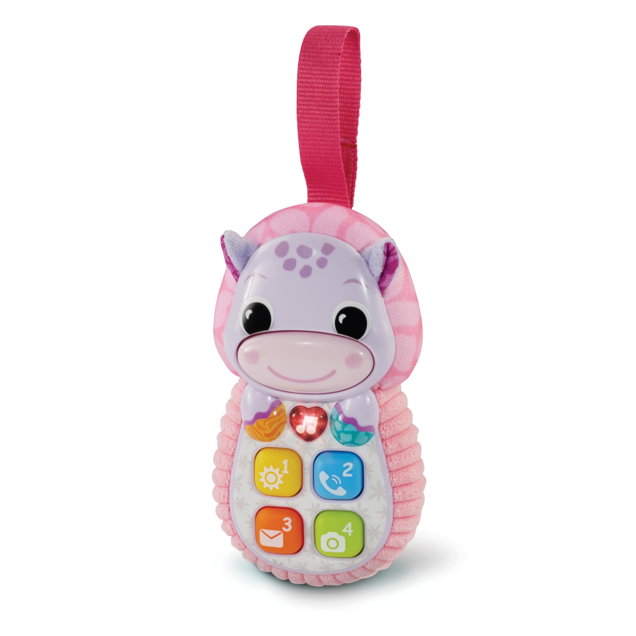 VTech - Baby telefono Hipo Pop It rosa, Teléfono infantil de juguete, Regalo para bebés +6 meses, Estimulación sensorial, Hipopótamo de juguete, Contenido en español