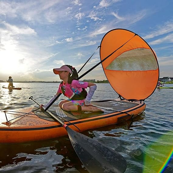 Kayak Boat Wind Sail, Paddle Sail For Kayak In The Wind | Clear Window Windsurfing Sailing Kayak Accessories - Navigation Supplies