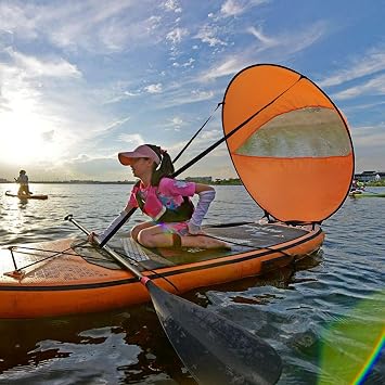 Kayak Boat Wind Sail, Paddle Sail For Kayak In The Wind | Clear Window Windsurfing Sailing Kayak Accessories - Navigation Supplies