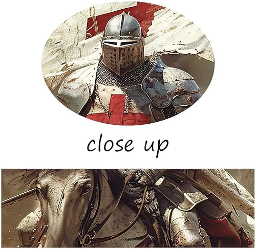 Miniatura 6 de Pintura de caballero templario, soldado retro, decoración artística medieval cruzada para sala de estar, dormitorio, oficina, decoración del hogar,