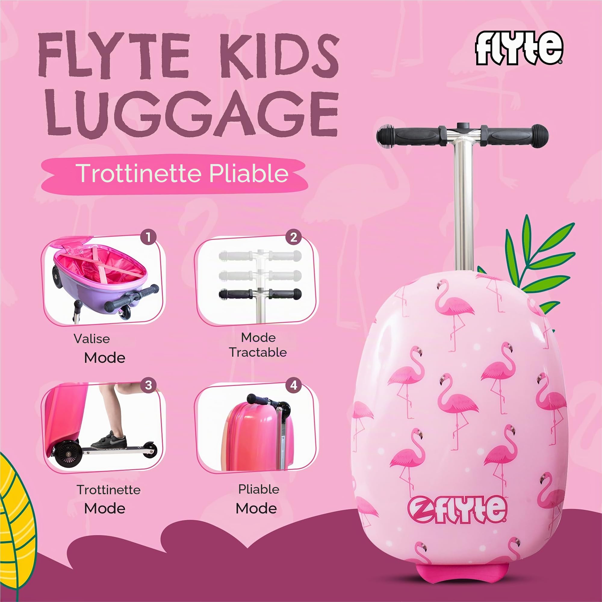 Flyte Valise Pliable pour Enfants – Valise Rigide à roulettes 2 en 1, 45,7 cm, capacité de 25 litres