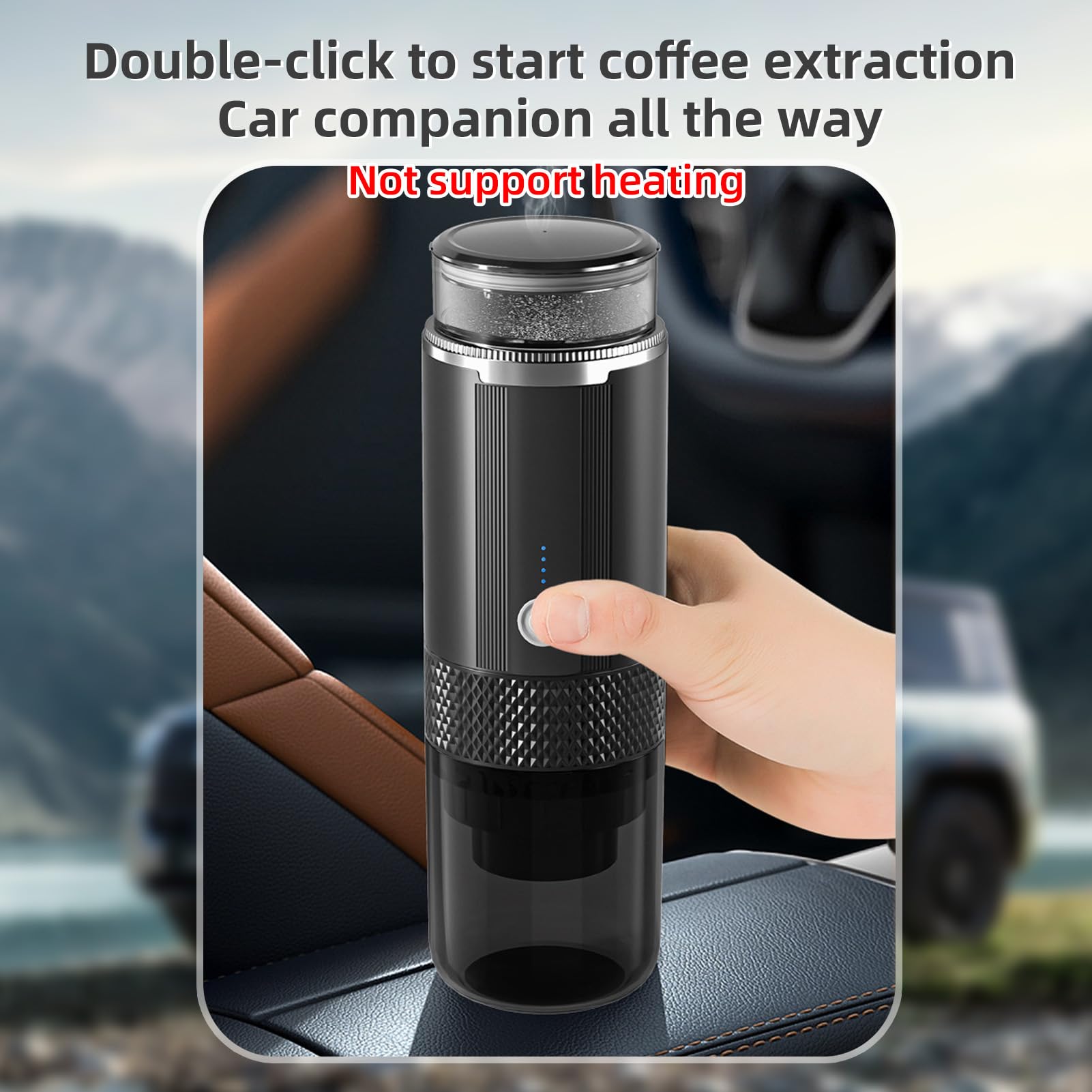 Máquina de Café Eléctrico Portátil Operación de un Botón con 4 Indicadores de Alimentación Luz Inalámbrica Inalta Recargable de café Trabajo con Cápsula de té de Chocolate Polvo