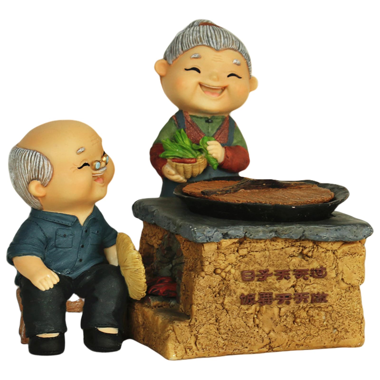 oringnat Romantics Resins Loving Elderly Couple Figurine Statue Ornament for Home Decors and Wedding Valentines