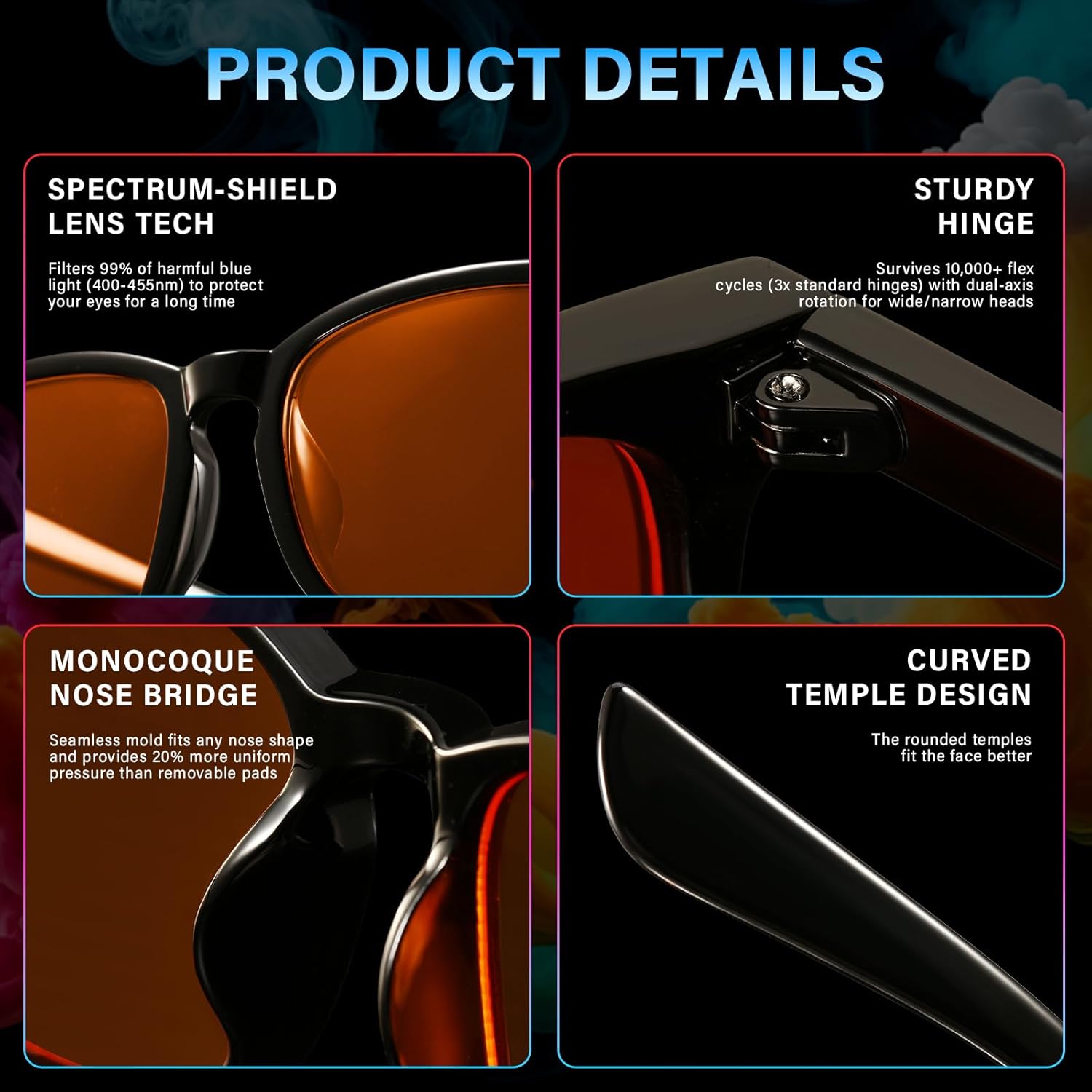 99% Blue Light Blocking Glasses Women and Men Lightweight Eyeglasses Frame Gaming Glasses Reduce Eyestrain - Image 6