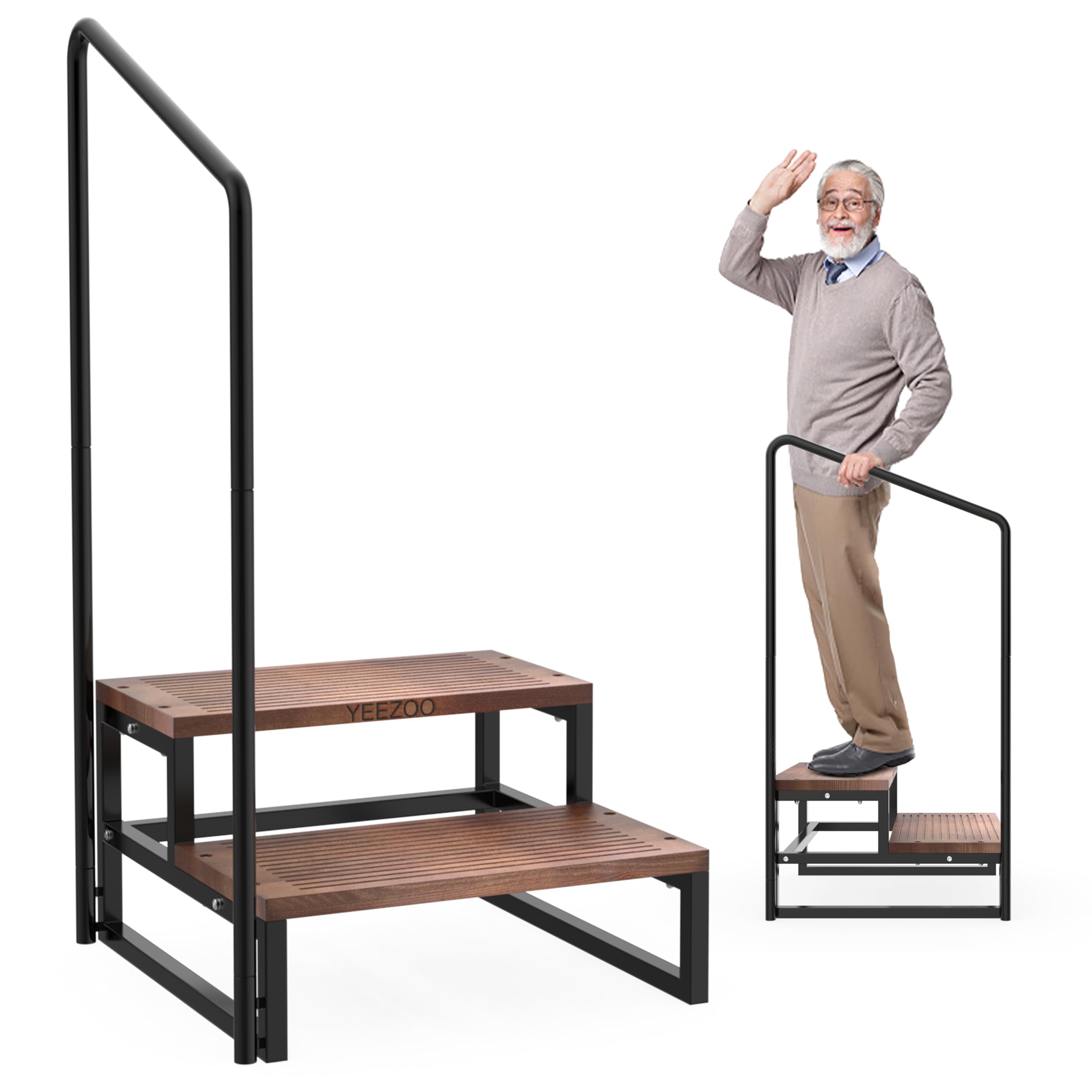 Amazon.com: Two Steps Stool with Handle, Steps to high Bed and