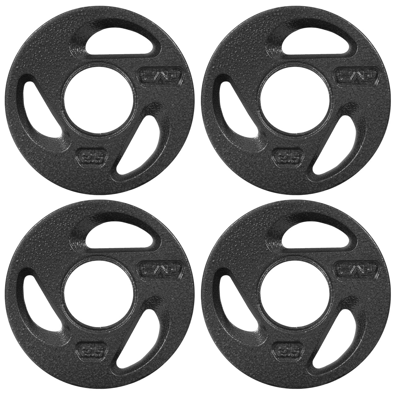 CAPHAUS Olympic Grip Weight Plates, 2-Inch Diameter Collar Opening, 3 Holes Grip Offering Athletes a Comfortable Grip and an Easier Way to Lift, carry, or load a plate from any angle