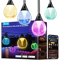 Govee Luci per Esterni, Luci a Catena LED RGBWIC Dimmerabili da 15 m con 16 Milioni di Colori e 111 Modalità di Scena, 80 lm per LED, Durata di 25.000 ore, Funziona con Alexa, Google Assistant, Matter