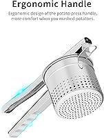 Vista 6 de Spaetzle - Ricer de patatas de acero inoxidable resistente para puré de patatas, herramienta de cocina con mango ergonómico, máquina Spaetzle