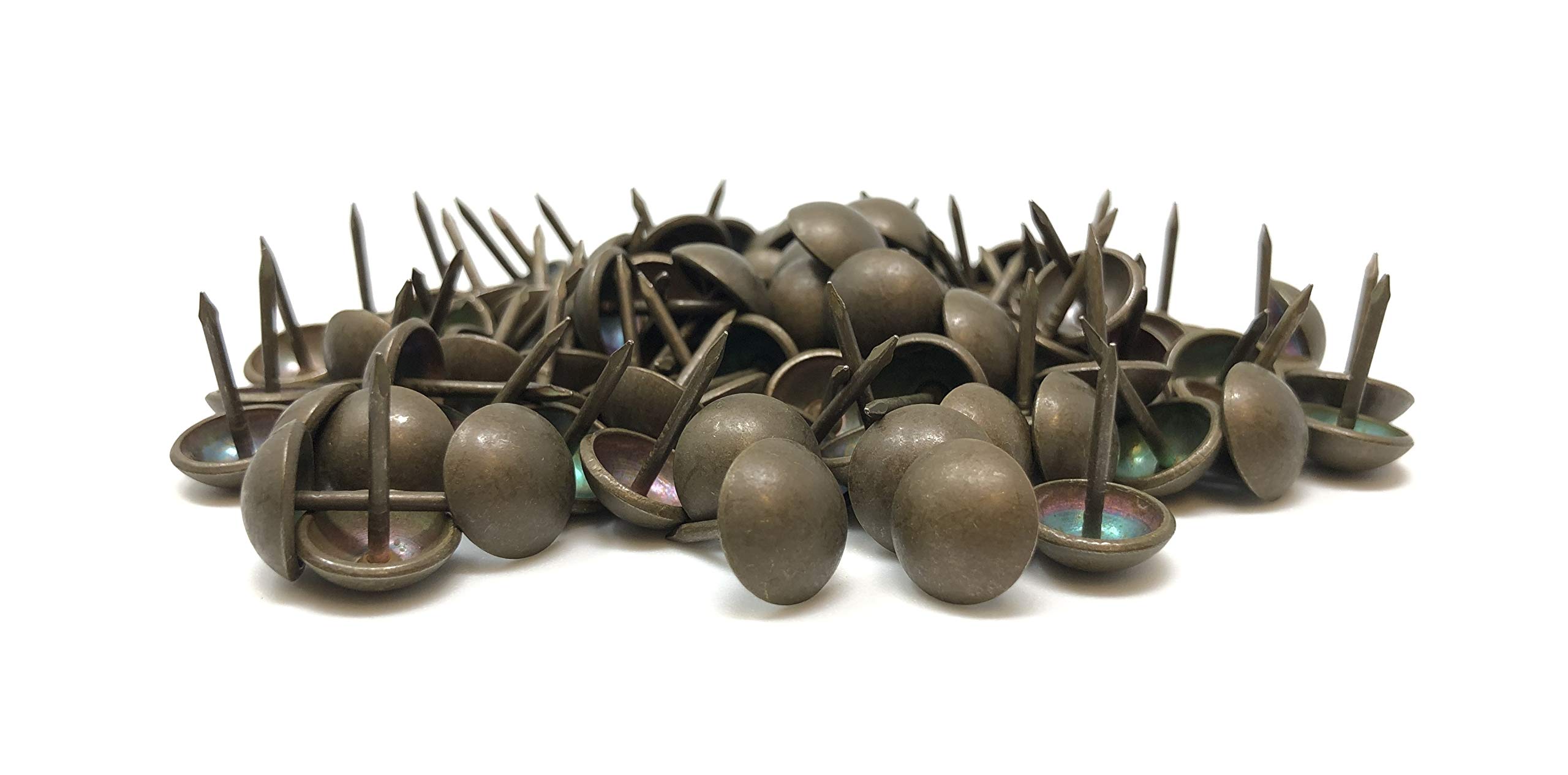 DMSE Wholesale Size 7/16" Diameter (11mm) Hardware Upholstery Furniture Decorative Thumb Push Tacks Nails Pins 100 Pack Pieces (Natural Color)