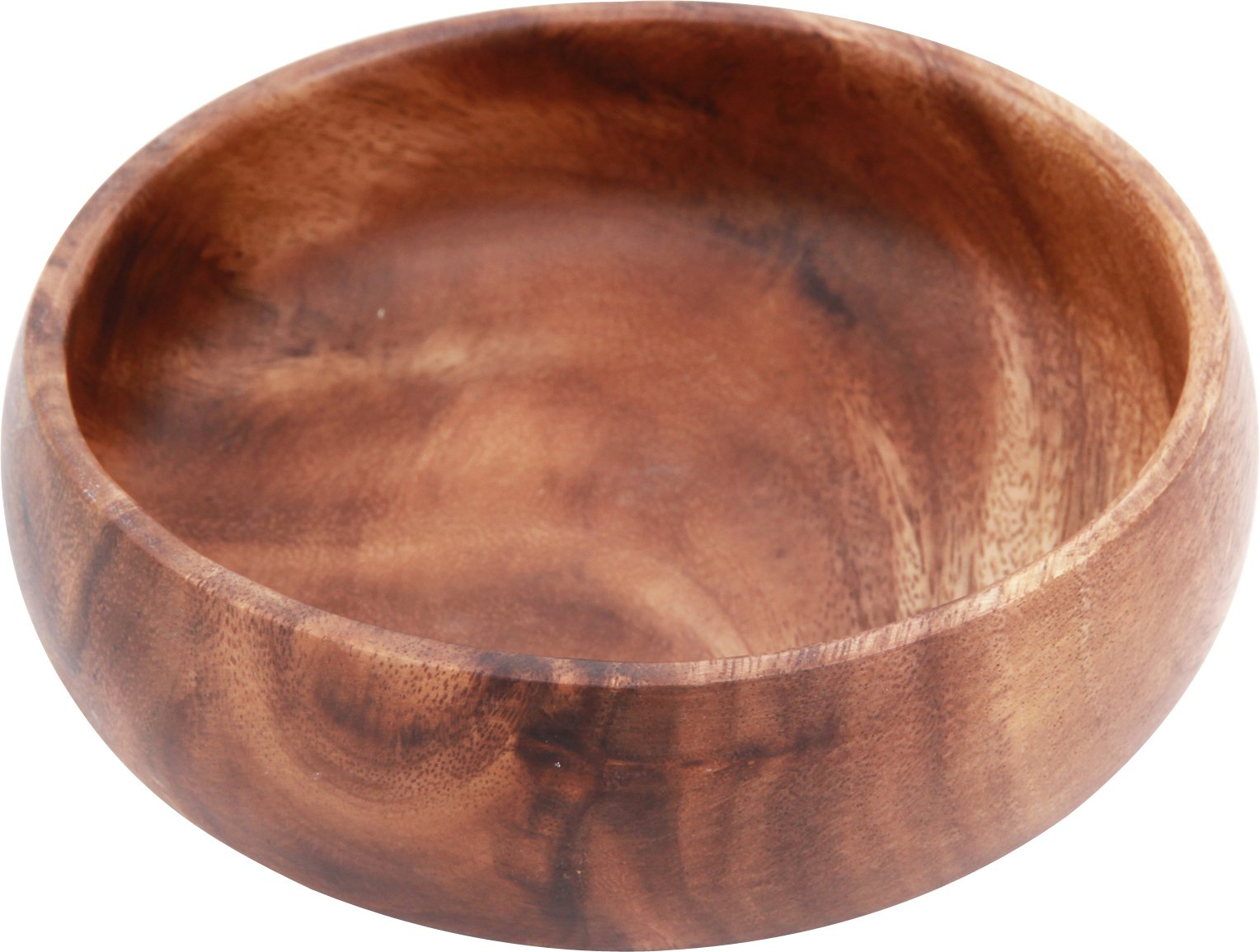 Natural Acacia Wood Shallow Serving Bowl