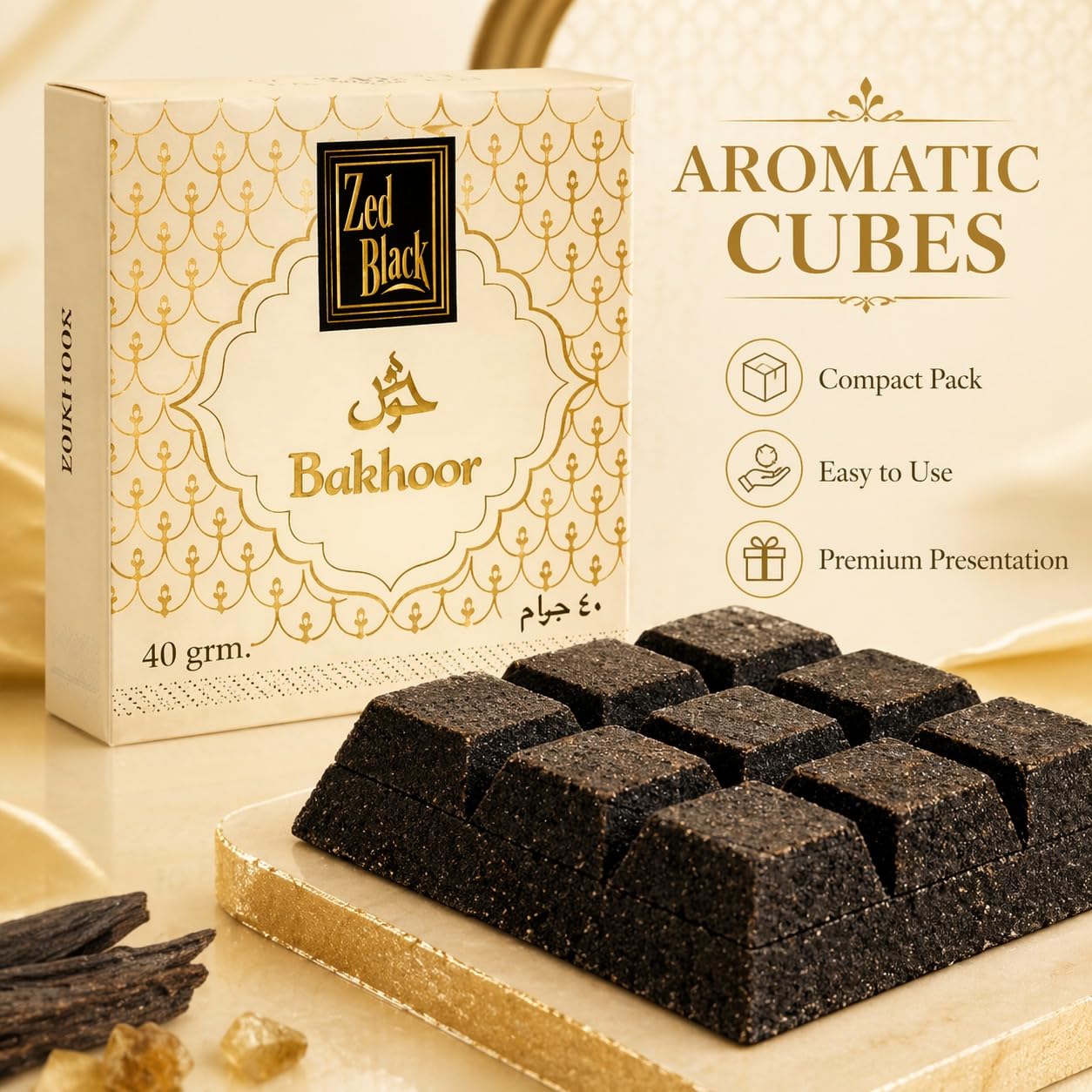 Amazon.com: Zed Black Oud Bakhoor Incense – 40 Grams (9 Cubes