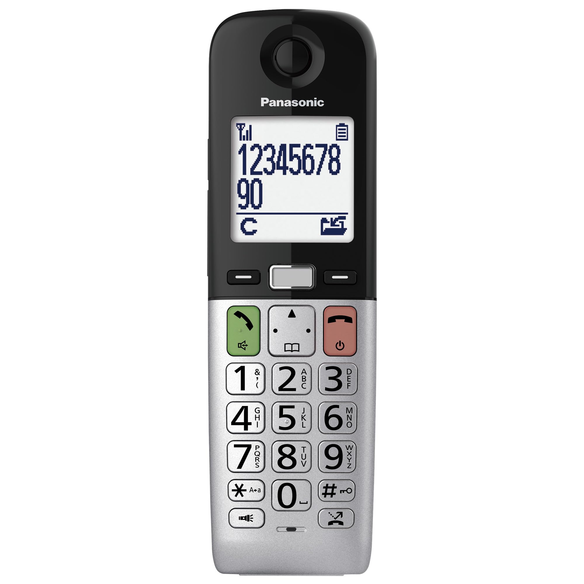 Panasonic KX-TGUA40EXB zusätzliches Mobilteil für Digitale Schnurlostelefone KX-TGU430/KX-TGU410, LCD-Display, FavoritenTaste,extra laut,hörgerätekompatibel, Hauptgerät erforderlich, Schwarz & Silber
