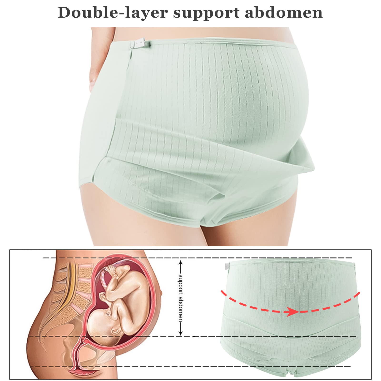 FEOYA - Bragas de maternidad para mujer, de algodón, talla grande, cintura alta, sin costuras, paquete de 3 - Marrón - X-Large