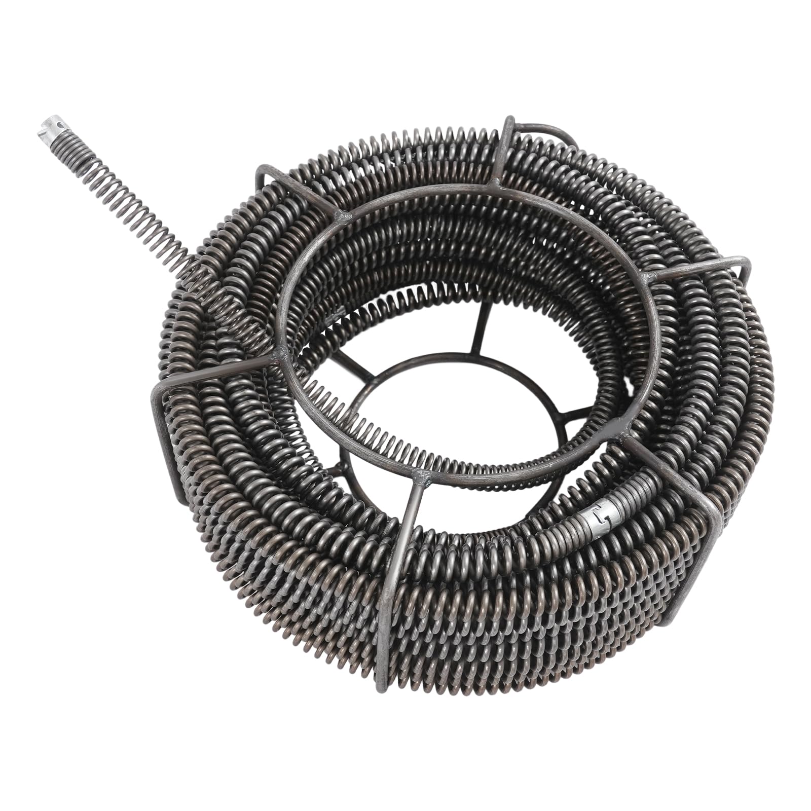 Set profesional de limpieza de tuberías en espiral de 22,1 m (4 x 4,9 m + 1 x 2,5 m) de acero inoxidable 65 Mn | Para codos de 90° y tubos de desagüe 30-100 mm, compatible con máquinas de limpieza (16