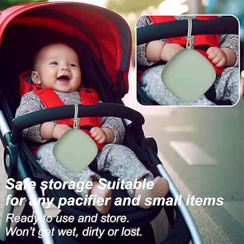 Miniatura 2 de Paquete de 2 fundas de silicona para chupón, funda portátil de silicona para bolsa de pañales, chupetes de bebé recién nacidos, bolsa de silicona