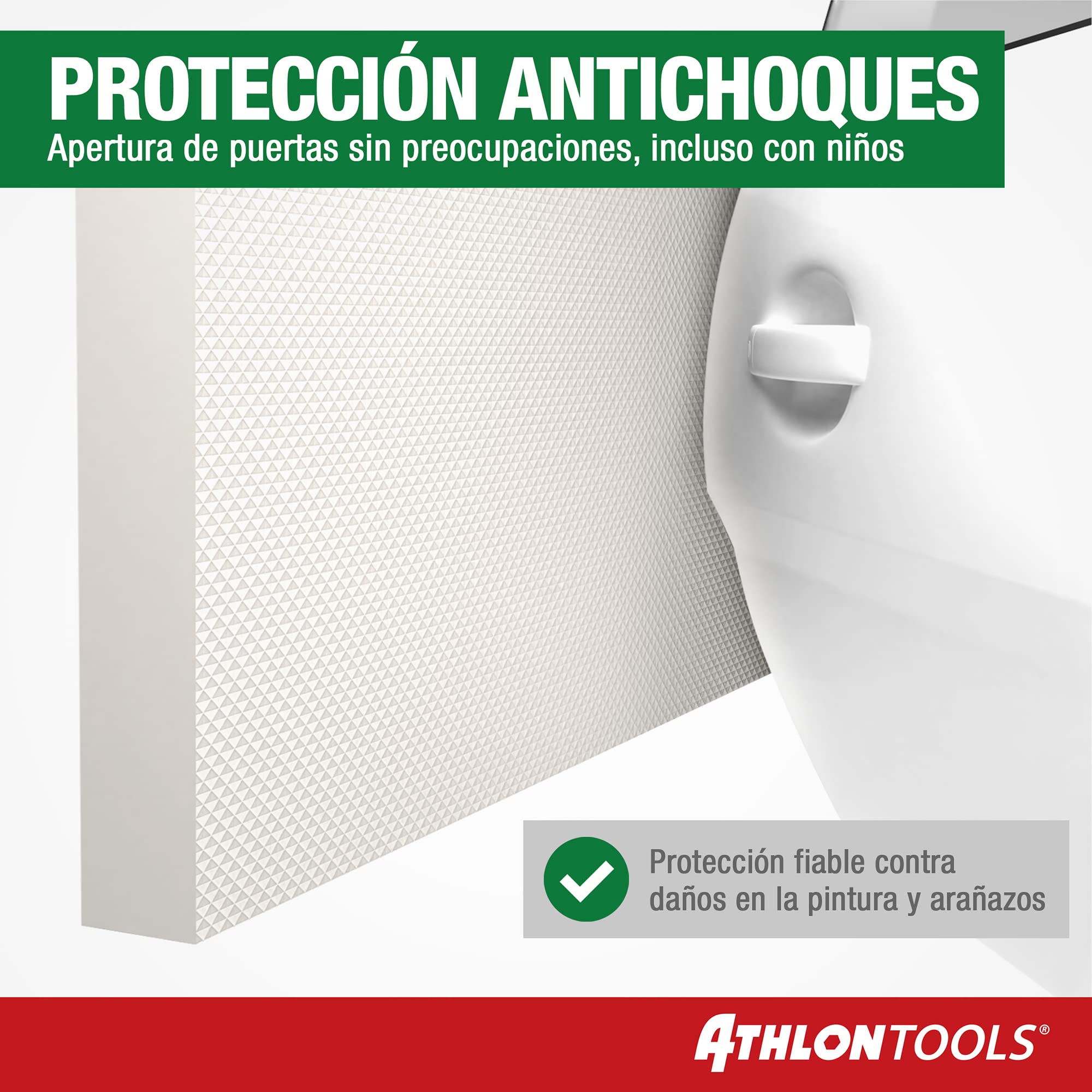 ATHLON TOOLS 4x MaxProtect Protectores de pared autoadhesivos para garaje, protección contra impactos (40 x 20 x 2cm, cada uno)