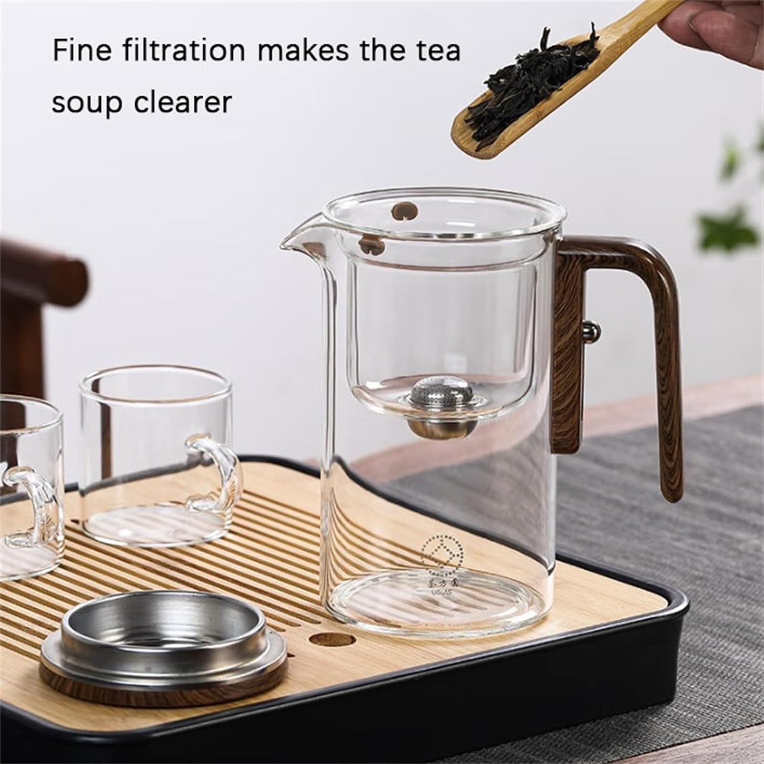 Tetera magnética de cristal de 720 ml con infusor, tetera de vidrio con tapa magnética, regalo ideal para los amantes del té