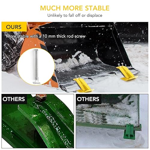 Miniatura 3 de Protector de cubo de tractor, 2 protectores de borde de esquí, protector deslizante de domador de césped con tuercas y pernos de doble bloqueo,