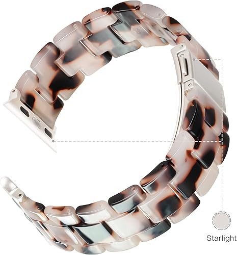 Miniatura 110 de Lightweight Resin Band For Apple Watch Series 11 10 SE 9 8 7 6 5 4 3 2 1 Ultra 3 2, Fashion Adjustable Replacement Strap for iWatch Bands 38mm 40mm