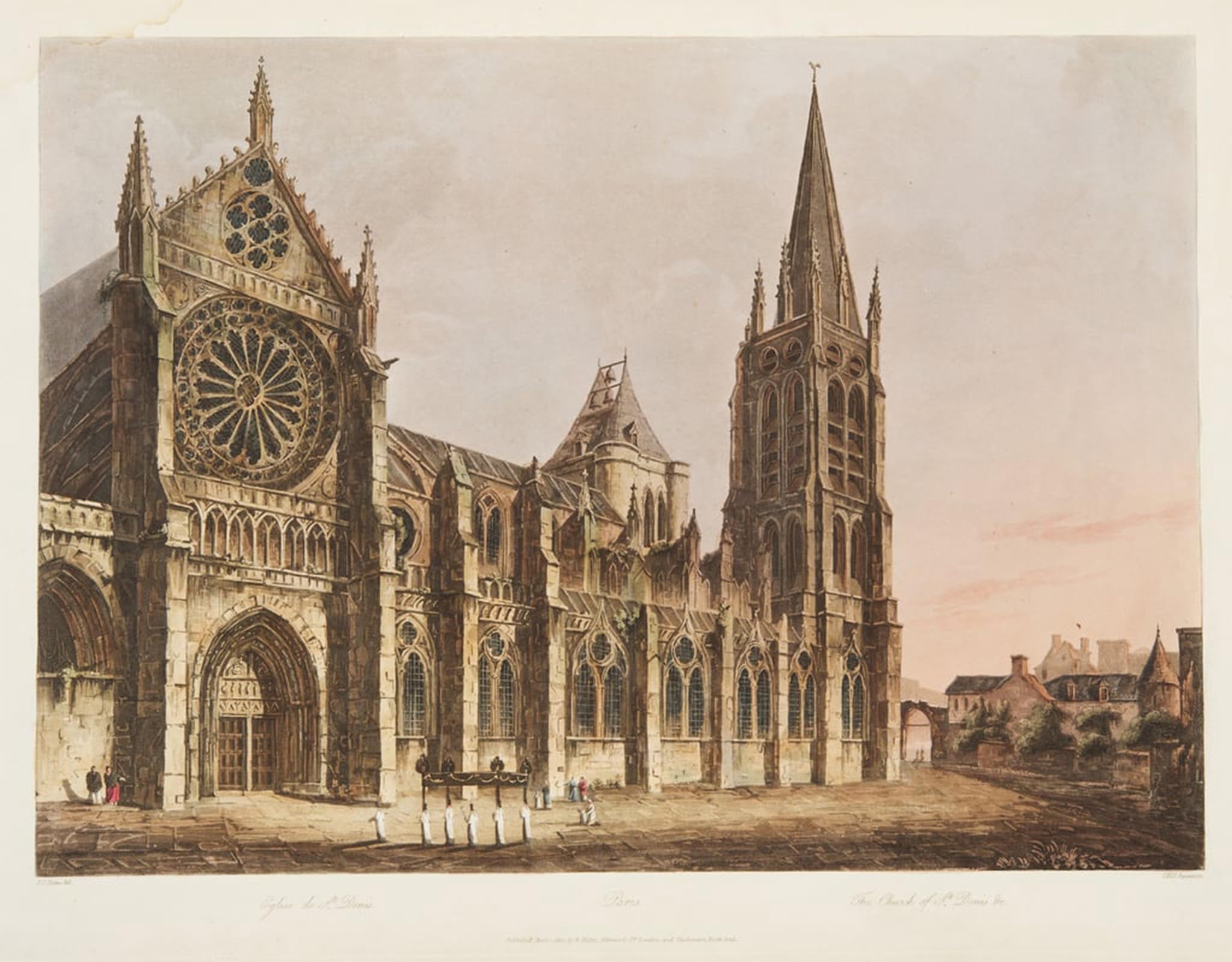RZHRHJES Abstract Painting Poster Art Print Canvas Print Poster the Church of St Denis Illustration From Versailles by Claude Nattes Landscape Canvas Painting for Office Decor 60x90cm