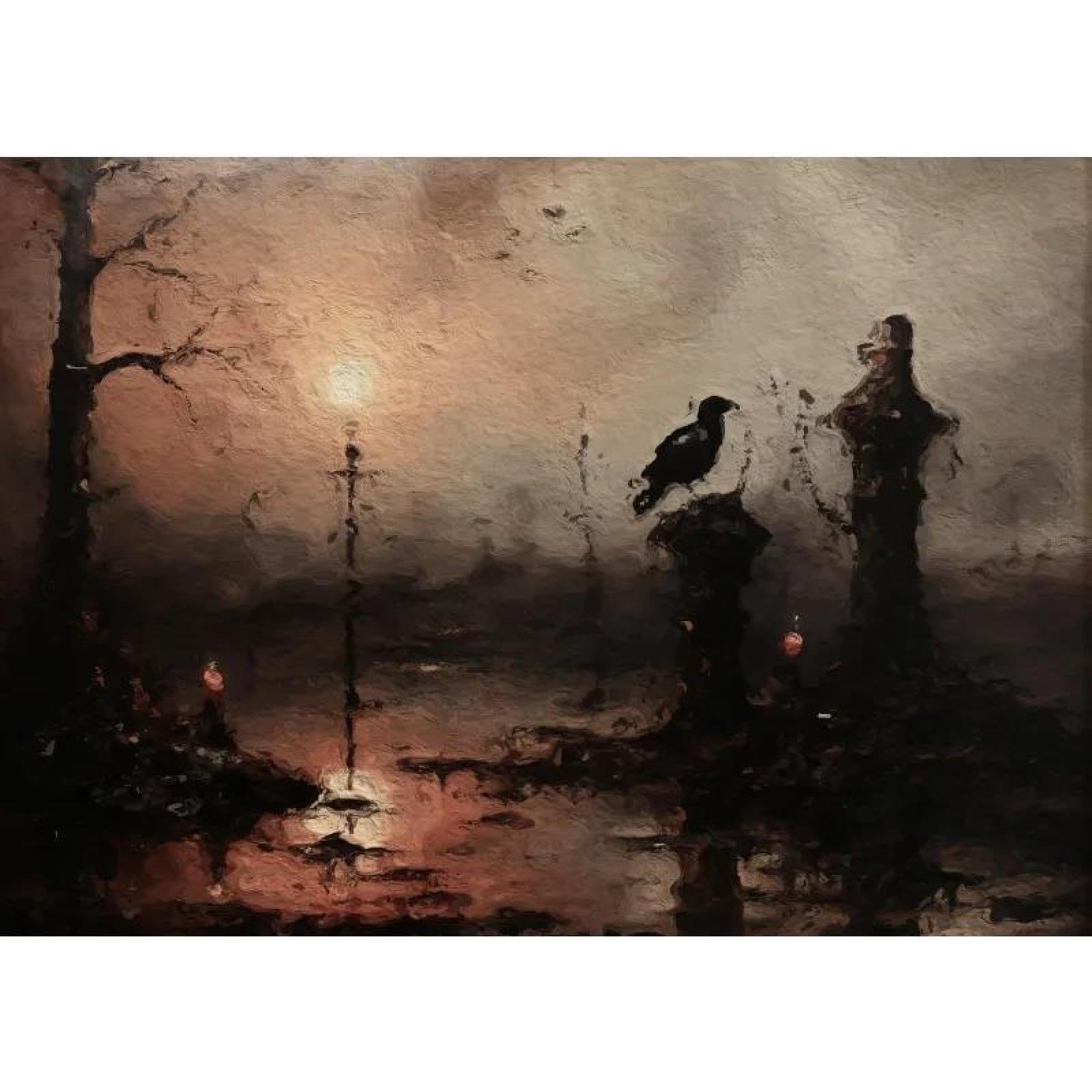 Baibexing Vintage Bird Raven Poster Prints Abstract Crow Dark Canvas Painting Wall Art For Living Room Home Decor A15 50X70Cm Unframed