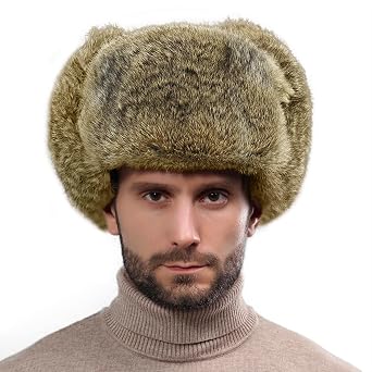 Faux Fur Trapper Hat for Men Women Warm Winter Ushanka Ski Hat with Ear Flaps Windproof for Skiing Cold Weather