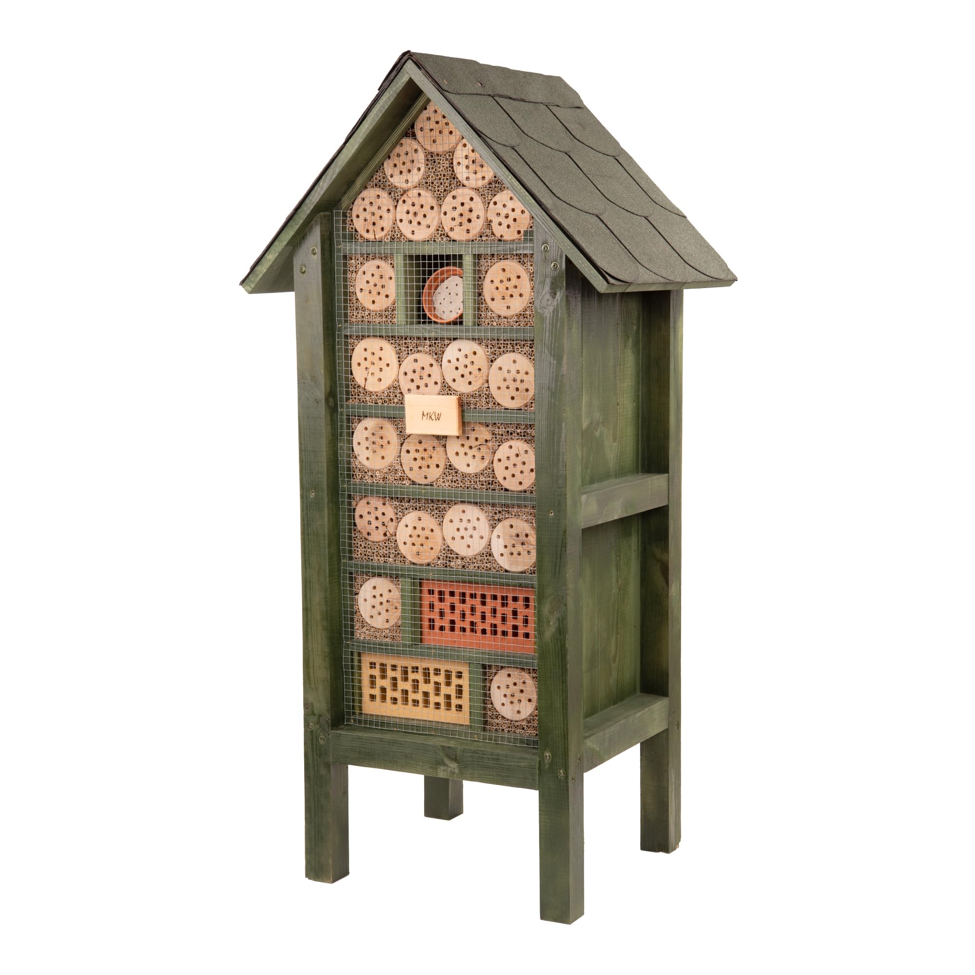 Insektenhotel - Wetterfest - Riesiges gemischtes beidseitig offenes Insektenhotel MKW Nr 2 - Insektenhaus aus massivem Laub- und Nadelholz - für Wildbienen, Marienkäfer & Schmetterlinge - Nisthilfe