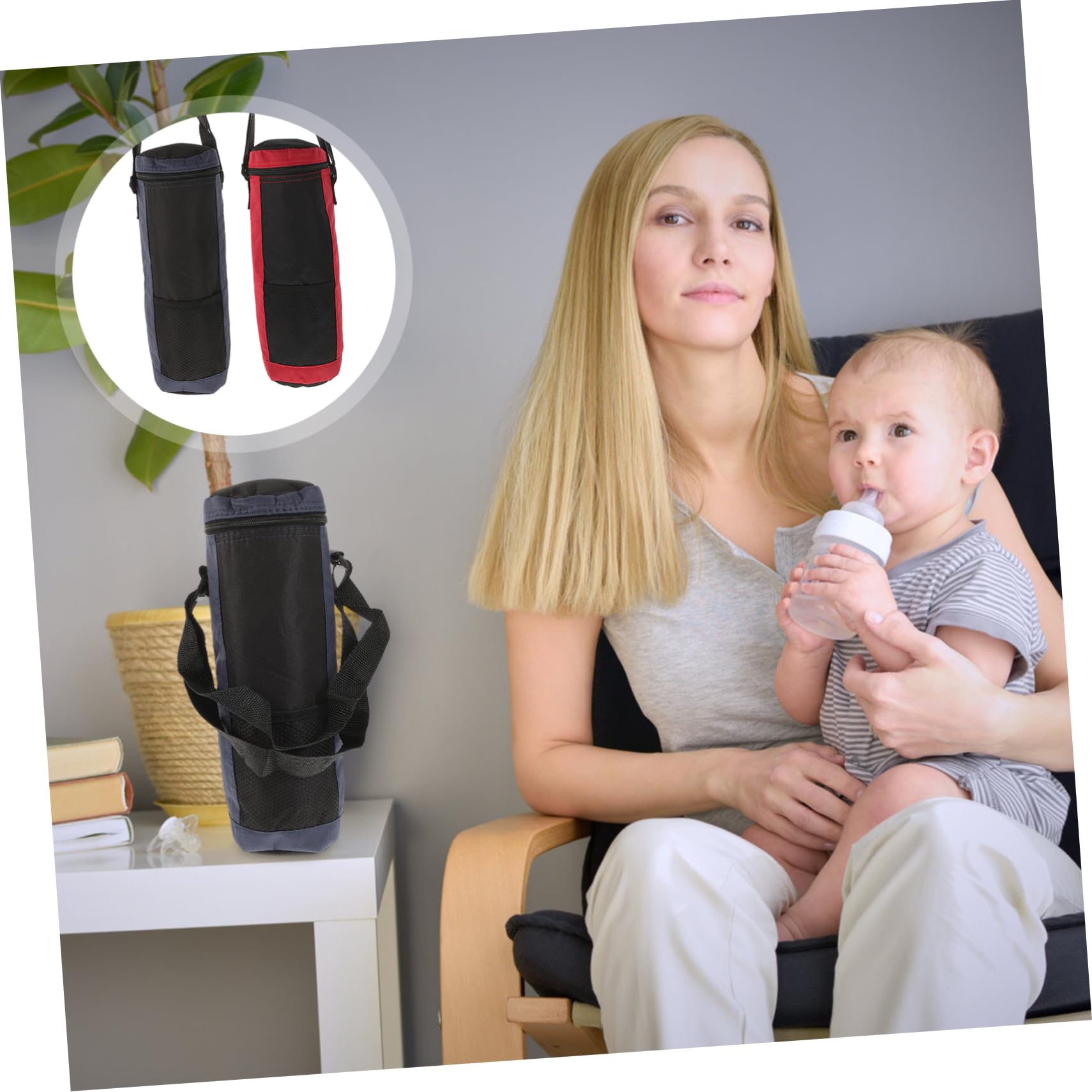 2 Bolsas Térmicas para Biberones, Bolsas Aislantes para Conservar la Leche, Ideales para Viajes y Excursiones, Forro Interior y Diseño Colgante