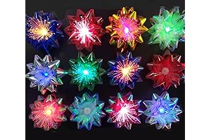 Light Up Glowing Gift Bows, 6 Iridescent LED Ribbon Bow