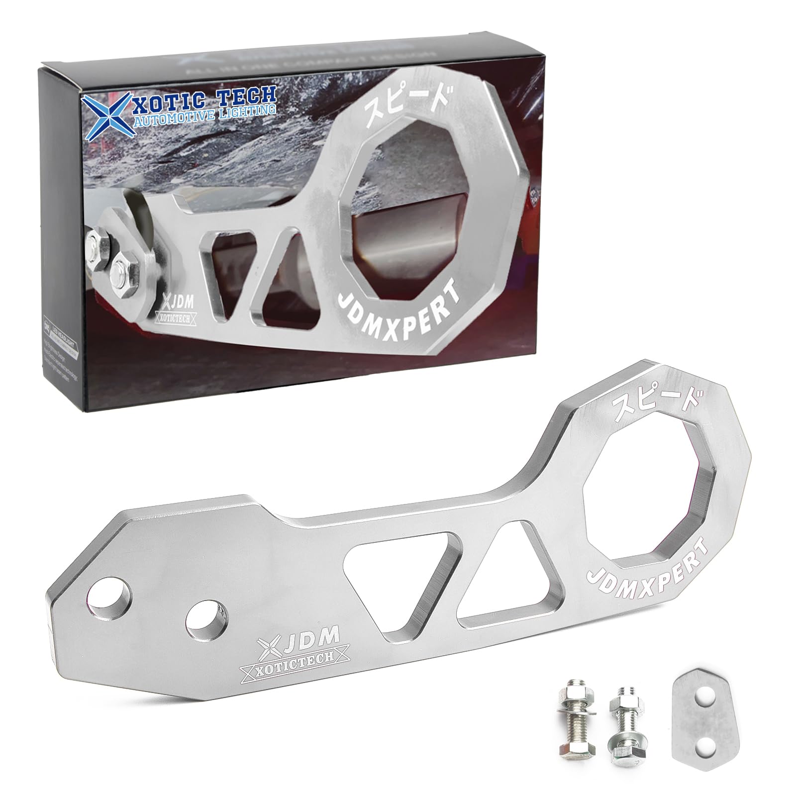 x xotic tech Auto Aluminum JDM Rear Tow Hook Kit Racing Style Trailer Towing Ring Decoration Car Accessories, Universal Fit Car, Truck, SUV, Most