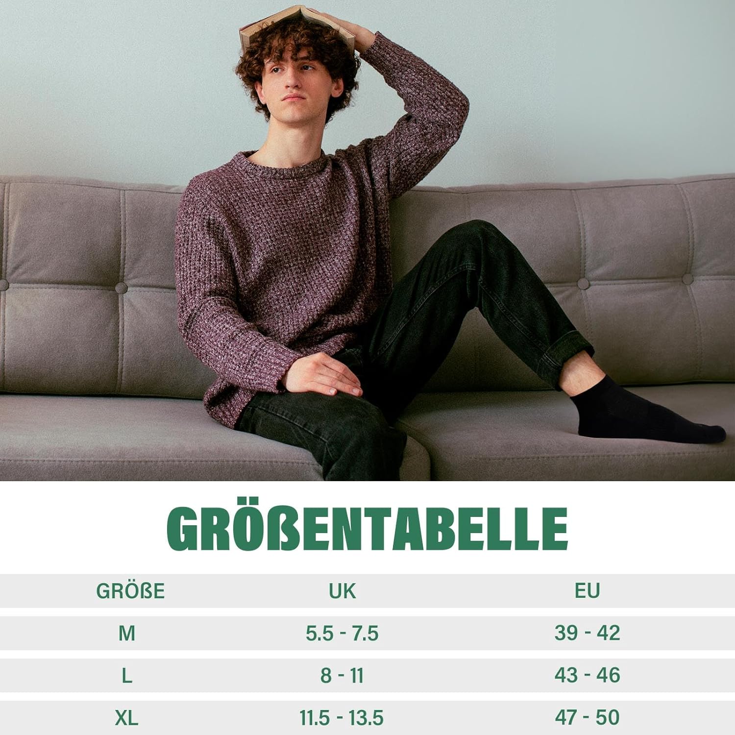 ZAKASA Herren Bambus Sneaker Socken: Kurze Sportsocken Laufsocken Männer Füßlinge Halbsocken Knöchelsocken Atmungsaktive Ohne Naht Gegen Schweißfüße - Image 3