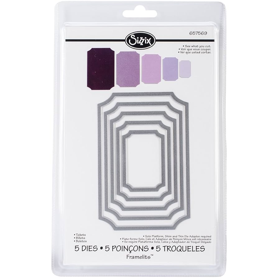 Sizzix Framelits Plus Die 19.05㎝×19.05㎝ Amazon.com: Sizzix Framelits Die Set 5/PK - Tickets