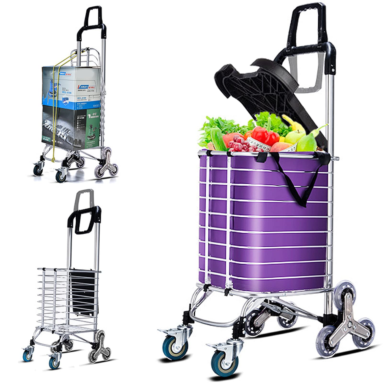 Buy Stair Climber Shopping Cart with 8 Wheels, Stair Climbing Cart