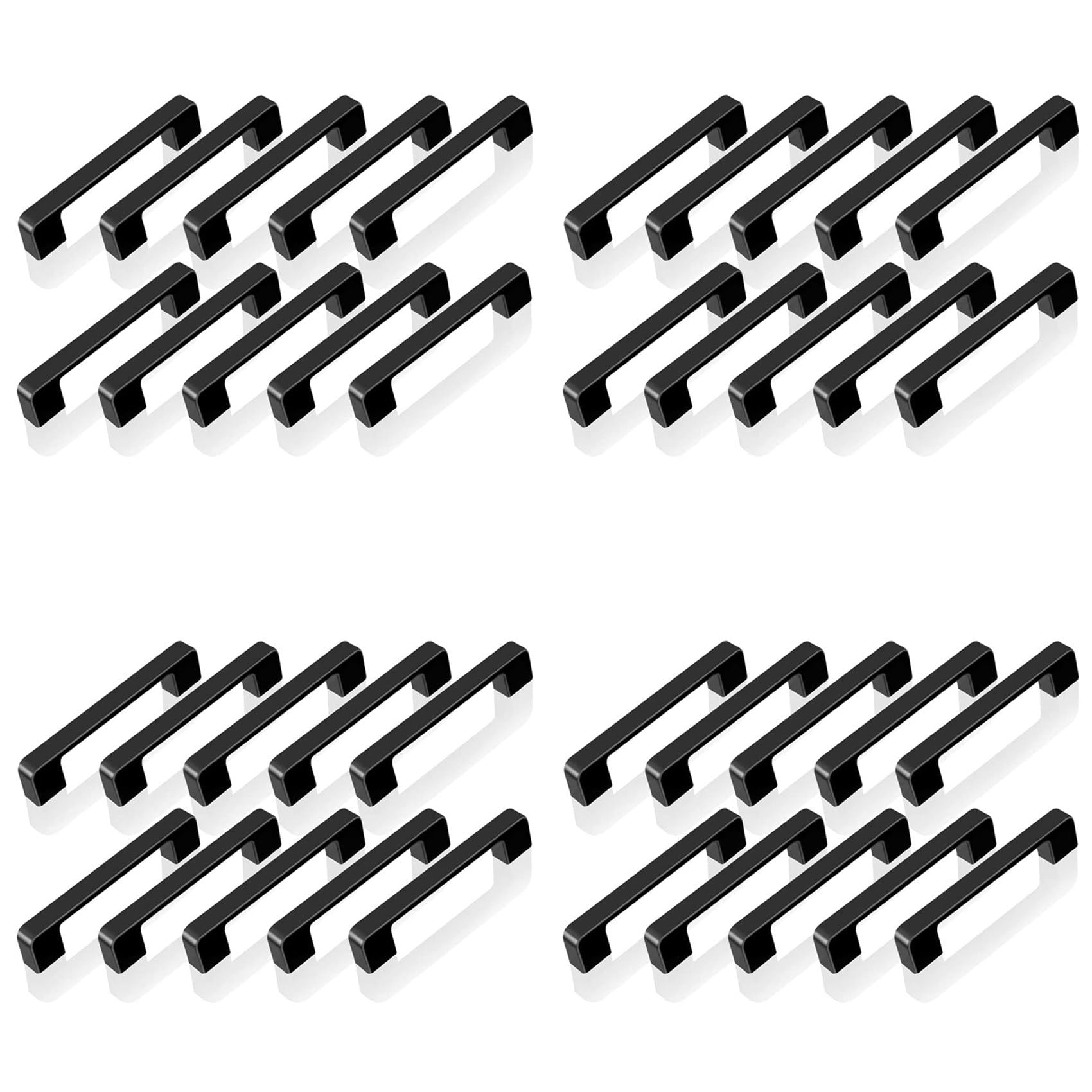 Jnchdghwa Black 40Pcs Handles For Furniture Cabinet Knobs And Handles Kitchen Handles Drawer Knobs Cabinet Pulls 96Mm